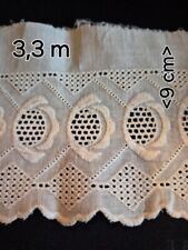 Antike Batist Wäschespitze - weiß - 90 mm breit - 3,3 Meter lang 