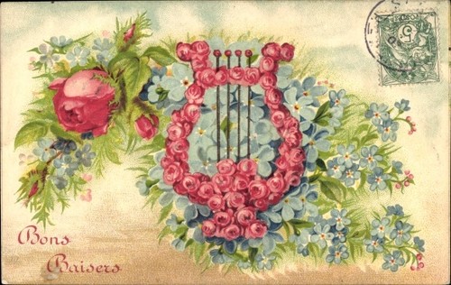 Präge blumen - ak,