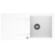 Granitspüle Waterfall 40 Weiss 860 x 435 mm Küchspüle Waschtisch Küche Spüle