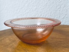 Rosalin Glas Schüssel Glasschale Tauperle Pressglas rosa Vintage art déco BMF
