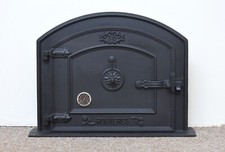 58,5 x 43,5 cm Gusseisen Feuerschutztür Ton Brot Backofentüren Pizza mit Thermometer