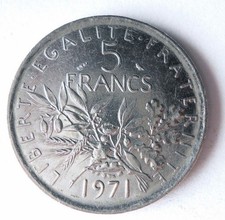 France, Frankreich, Umlaufmünze - 5 Francs 1971