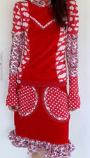 Kleid XS S 36/38 Rot NEU F. Blutsschwestern Noa Polkadots Rot Weiß Stiefelkleid