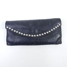 HTC Hollywood Trading Company Geldbörse Etui Leder Nieten Schwarz 