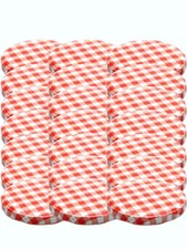 100 Ersatzdeckel To 82 Rot Kariert 230/350ml Gläser Sturzgläser Einmachgläser