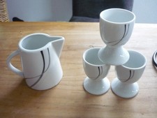 Van Well Milchkännchen, 3 Eierbecher Modell Silver Night