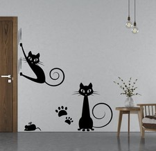 Wandtattoo Wohnzimmer Schlafzimmer Wandtatoo Katzen Kätzchen Pfoten Maus TK27