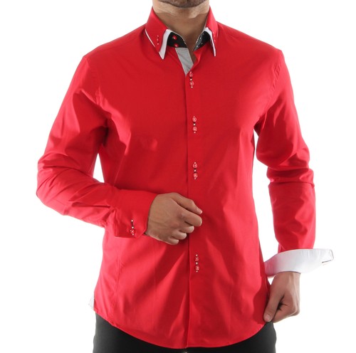 Slim fit hemd mit - mit, doppelkragen