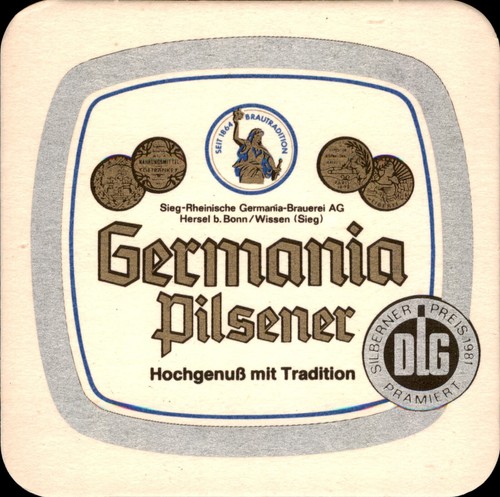 Bierdeckel germania pilsener - bierdeckel,
