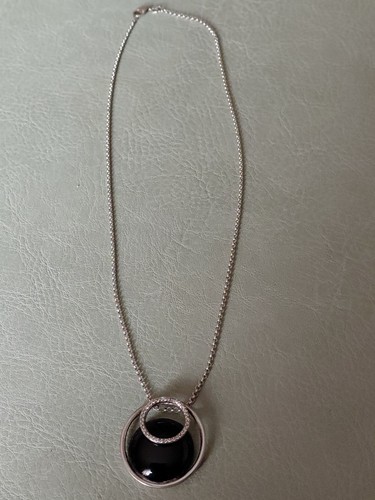 Silberkette 929 mit - 929, schwarzem