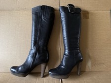 High Heel Plat. Stiefel Echtleder 40 schwarz
