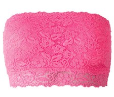 Bandeau-BH aus Spitze neonpink