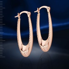 Ohrringe Ohrhaenger Creole ohne Steinen russisches Rose Rotgold 585 Neu