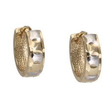 Ohrringe Creolen Klappcreolen echt Gold 333 (8kt) bicolor