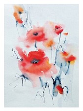 Original Aquarell Bild Blumen