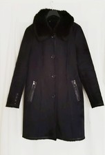 Gerry Weber Damen Wintermantel mit Webpelz, Gr. 40, schwarz