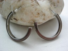 Ohrstecker, Creolen von Esprit, Edelstahl, 2-farbig (silber/braun), top Zustand