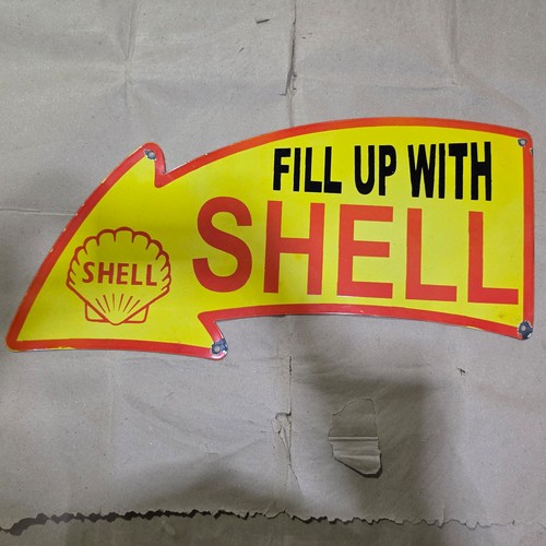 Shell porzellan emailschild - shell, 30