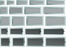 Lüftungsgitter Luftgitter Kamin Gitter Warmluftgitter - EDELSTAHL GEBÜRSTET