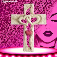 Holz Kreuz Wandskulptur Herz