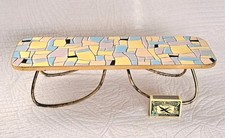 Kleine Blumenbank Blumentisch mit Keramikplatte  50er Vintage Mid Century