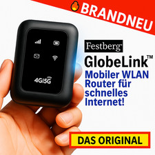 Festberg™ GlobeLink Mobiler WLAN Router WiFi Hotspot SIM Modem 4G 5G 300Mbps