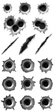 Aufkleberset Bulletholes