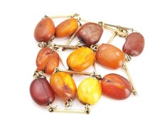 Vintage Bernstein Halskette Butterscotch Amber vergoldet