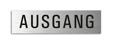 Schild Ausgang Türschild 160x40 mm Aluminium Edelstahloptik selbstkl.