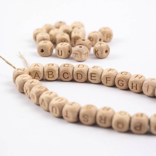 Buchstaben perlen buchenholz - perlen,