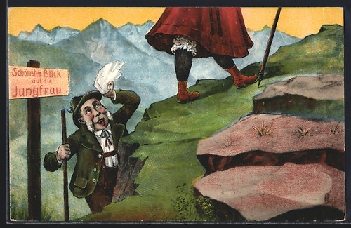 älterer wanderer schaut - Älterer,