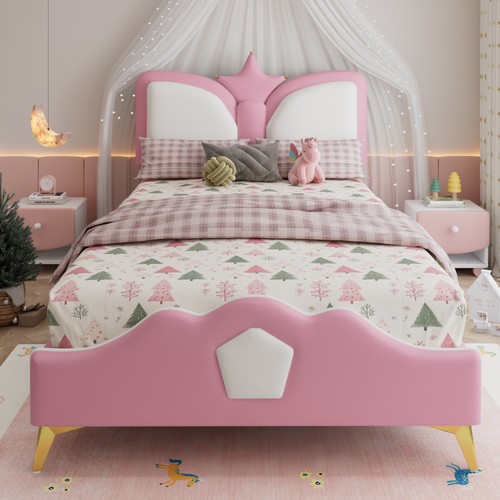 Kids crown headboard - headboard, pink