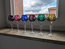 6 x Dresden Crystal Bleikristall Cherryglas Likör Glas Römer 60er Jahre
