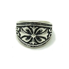 Handgefertigter 925er Silberring Herren – Lilien Motiv Fleur-de-Lis Symbol