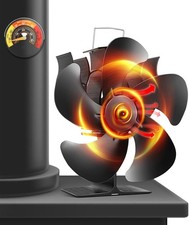 Premium 5 Ofen Ventilator Wärmebetrieben für Scheitholzbrenner und Mehrstofföfen Kamin