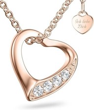 AMOONIC Rosegold Herzkette  |
