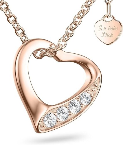 Amoonic rosegold herzkette - rosegold,
