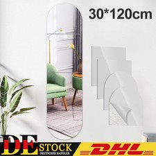 4X Spiegel Folie 120x30cm zuschneidbar selbstklebend Wand Tür Kleider Schrank DE