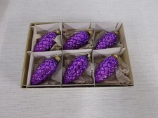 6 x Tannenzapfen, Weihnachtsschmuck, Weihnachten, vintage, L10cm, mundgeblasen