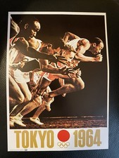 Poster Olympische Spiele  "Tokyo 1964“. 35 x 25 cm, Texaco, Vintage