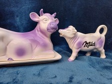 Dekor Oder Butterdose Lila Kuh Milchkännchen Kanne Set 2 Teile