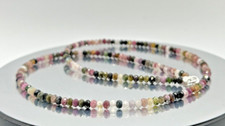 50cm Facettiert   Turmalin  Edelstein  kette,     4 mm   ( K-29 )