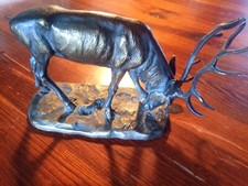 BRONZE-SKULPTUR, Hirsch, Jugendstil 