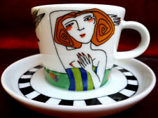 Die Schöne und der Rabe!  Kaffeetasse mit Untertasse Künstlerin Kathrin Grünke!