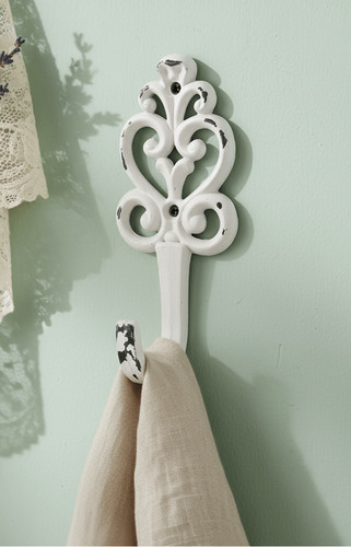 Wandhaken shabby chic weiß - wandhaken,