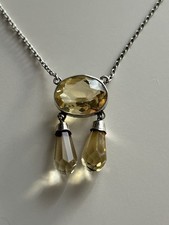 Jugendstil  Collier Halskette Citrin Silber art  um 1900