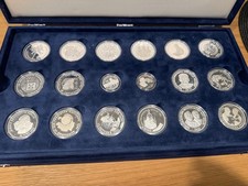 18 Stück Silber 999 "50 Jahre Deutschland" gekapselt in Schatulle PP 1993 1995 
