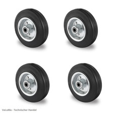 4x Rad Rolle Vollgummi 80 100 125 160 200 Ersatzrad Schraube Mutter Achsrohr