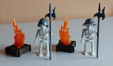 PLAYMOBIL FIGUR WACHPOSTEN SKELETT 2 Stück MIT FEUERSTELLE !!!!