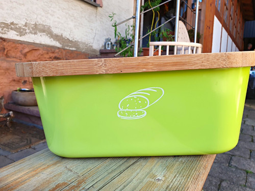Grüne brotbox kunststoff - kunststoff, mit